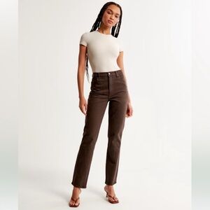 Abercrombie & Fitch Curve Love Ultra High Rise 90s Straight Leg Jeans